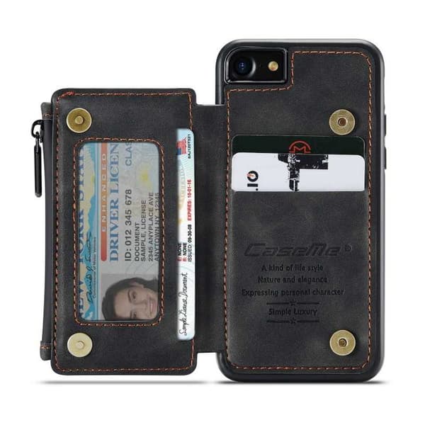 iPhone 7 Cover Kortholder & Lynlås 4-RUMMET CaseMe Flippr