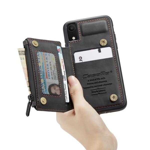 iPhone XR Skal Korthållare & Dragkedja 4-FACK CaseMe Flippr