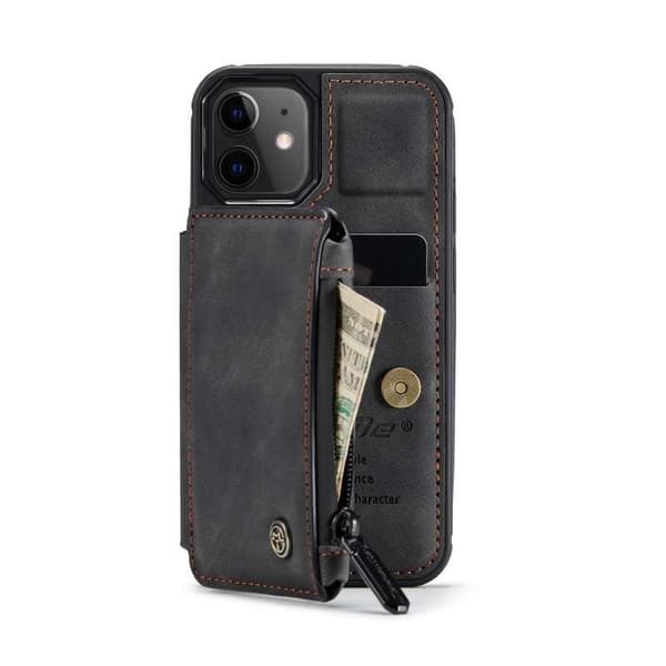 iPhone 12 Mini Skal Korthållare & Dragkedja 3-FACK CaseMe Flippr