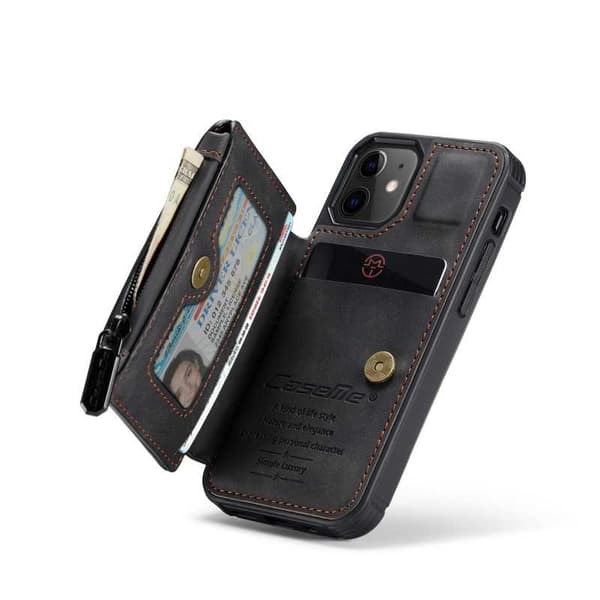 iPhone 12 Mini Skal Korthållare & Dragkedja 3-FACK CaseMe Flippr
