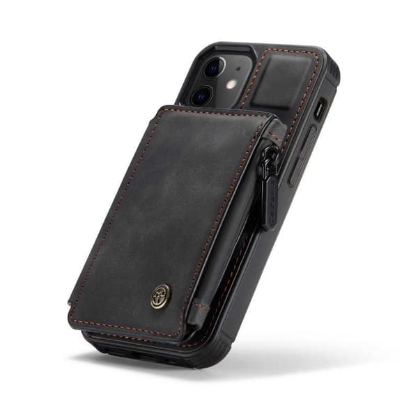 iPhone 12 Mini Skal Korthållare & Dragkedja 3-FACK CaseMe Flippr