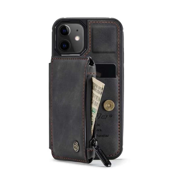iPhone 12 -kotelon korttipidike ja vetoketju 4-POCKET CaseMe Flippr