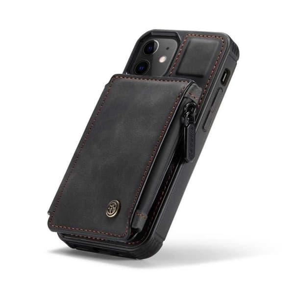 iPhone 12 -kotelon korttipidike ja vetoketju 4-POCKET CaseMe Flippr