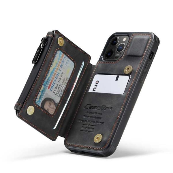 iPhone 12 Pro Cover Kortholder & Lynlås 4-RUMMES CaseMe Flippr