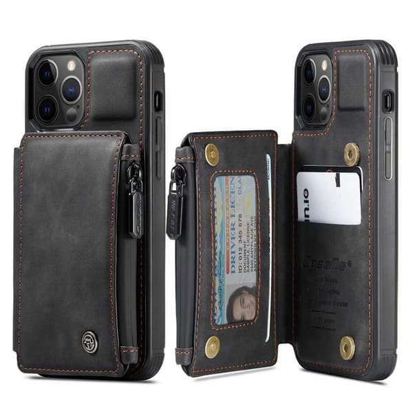iPhone 12 Pro Cover Kortholder & Lynlås 4-RUMMES CaseMe Flippr
