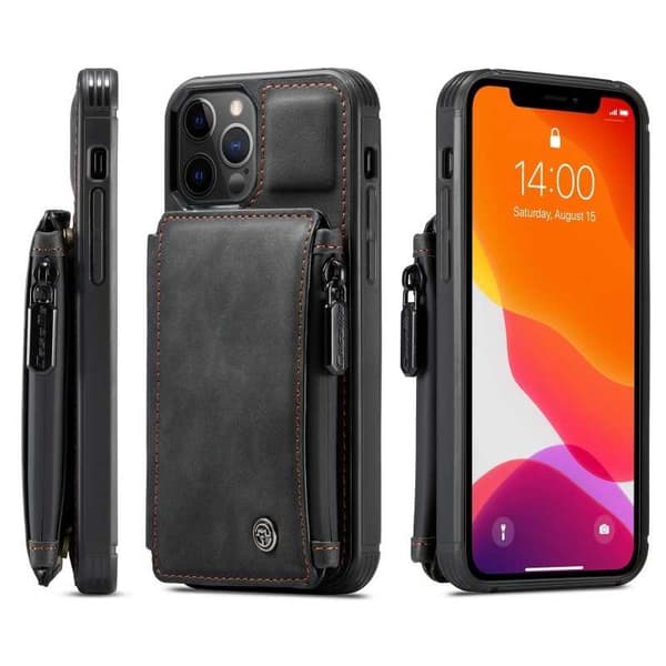iPhone 12 Pro Cover Kortholder & Lynlås 4-RUMMES CaseMe Flippr