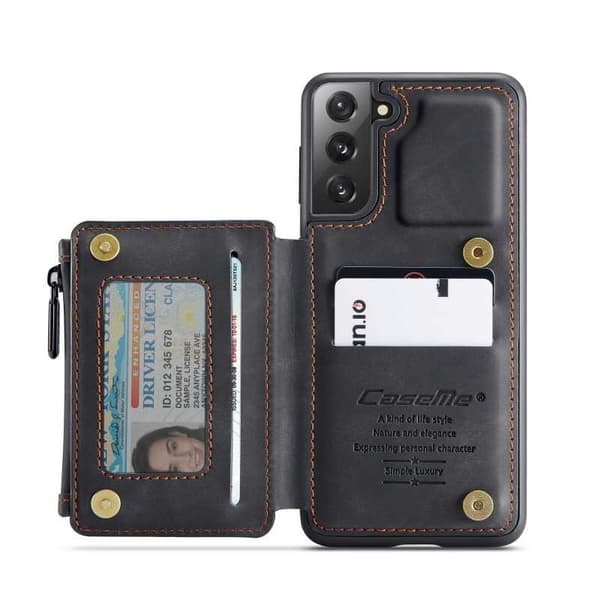 Samsung S21 Cover Kortholder & Lynlås 4-KOMPARTMENT CaseMe Flippr