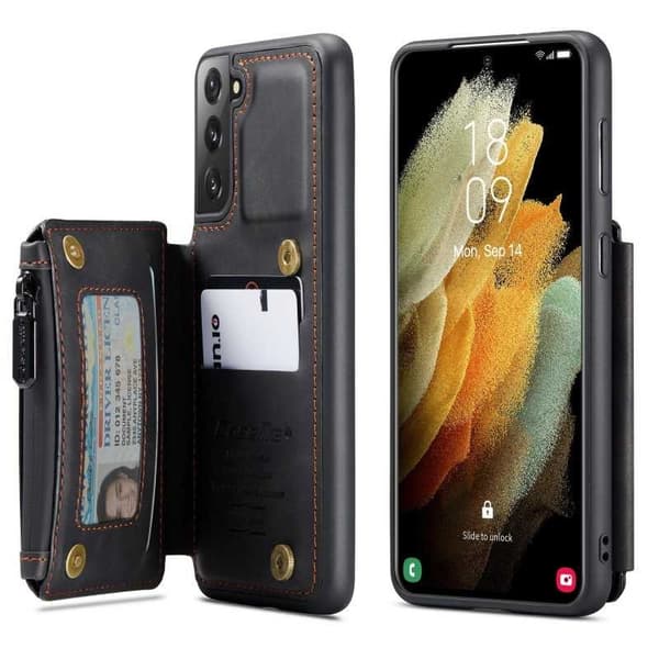 Samsung S21 Cover Kortholder & Lynlås 4-KOMPARTMENT CaseMe Flippr