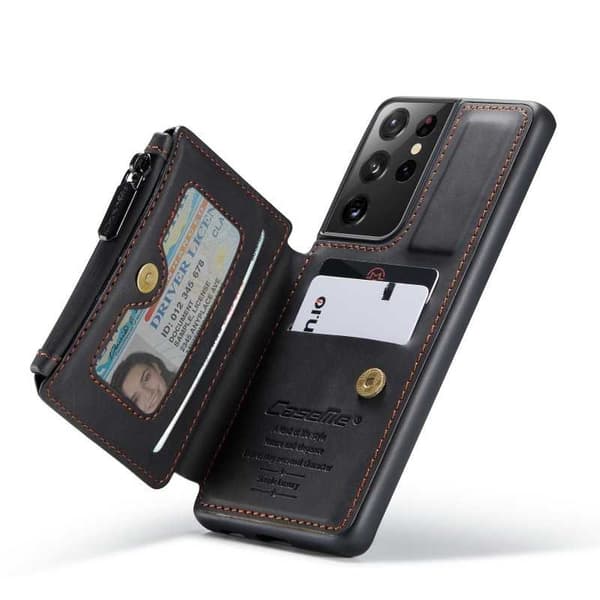 Samsung S21 Ultra Cover Kortholder & Lynlås 4-KOMPARTMENT CaseMe Flippr