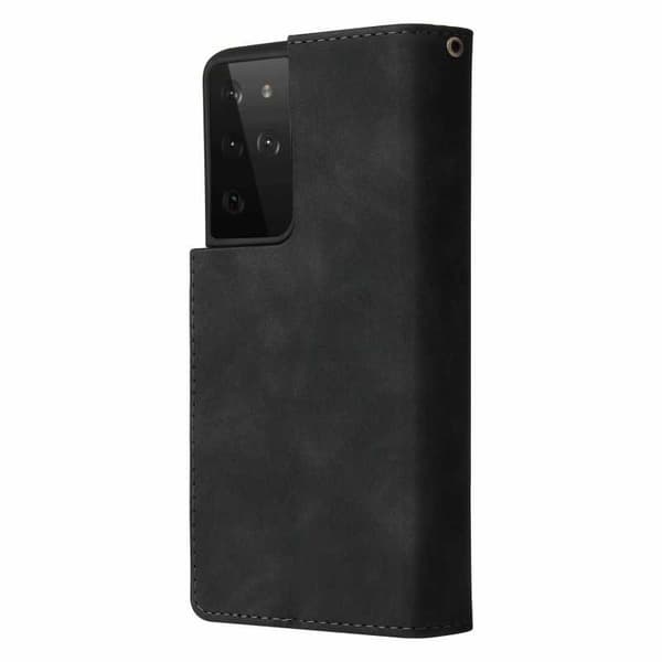 Samsung S21 Ultra monitoiminen lompakkokotelo, vetoketjullinen 8 taskua