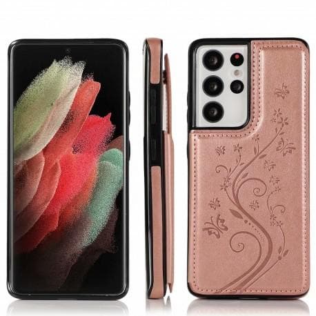 Samsung S21 Ultra Stöttåligt Skal Korthållare 3-FACK Flippr® V2