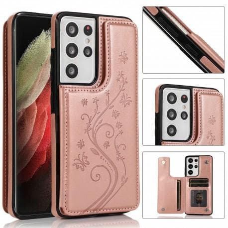 Samsung S21 Ultra Stöttåligt Skal Korthållare 3-FACK Flippr® V2