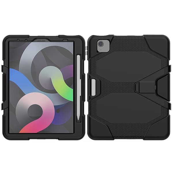 iPad Air 10.9 2020 Suojakuori Heavy Duty Armor Musta