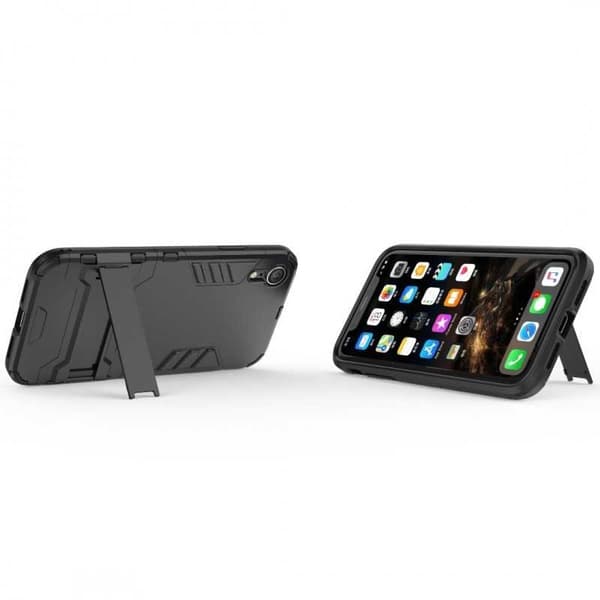 iPhone XR iskunkestävä kotelo jalustalla ThinArmor