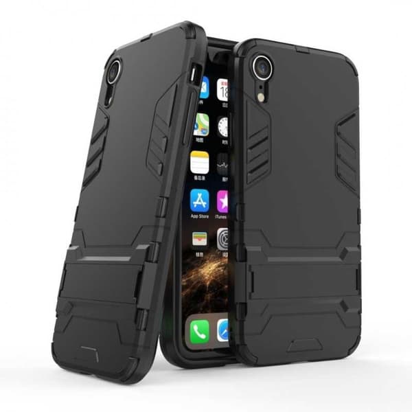 iPhone XR iskunkestävä kotelo jalustalla ThinArmor