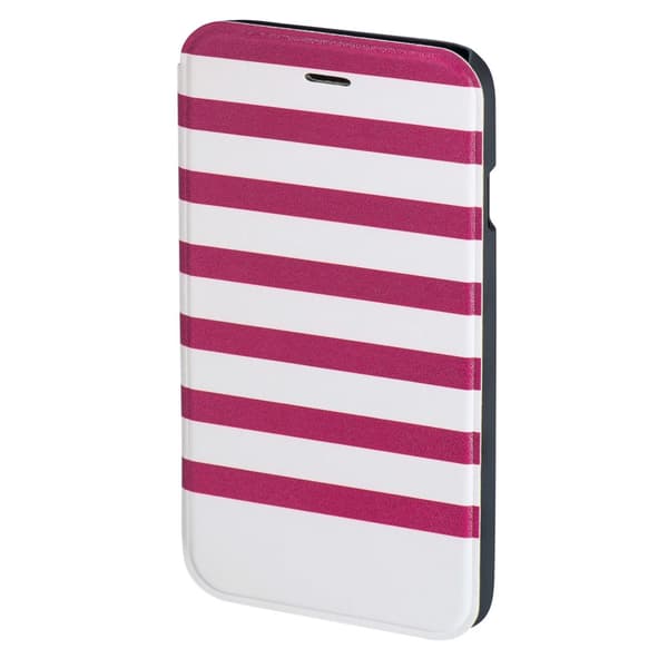 HAMA Plånboksväska DesignLine iPhone6/6S Stripe Rosa/Vit
