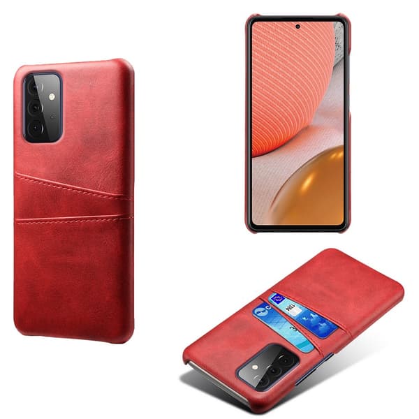 Samsung Galaxy A72 Cover Kortholder til to kort Rød