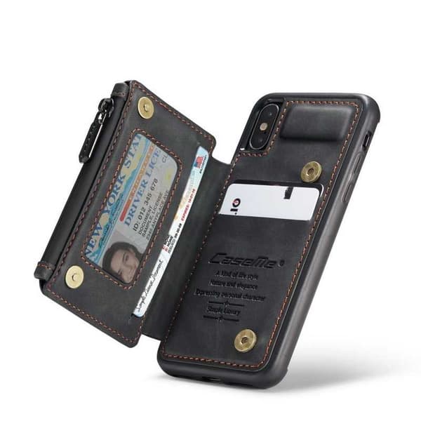iPhone X Cover Kortholder & Lynlås 4-KOMPARTMENT CaseMe Flippr