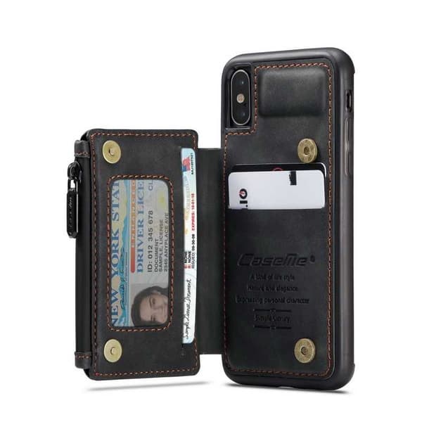 iPhone XS Case Kortholder & Lynlås 4-KOMPARTMENT CaseMe Flippr