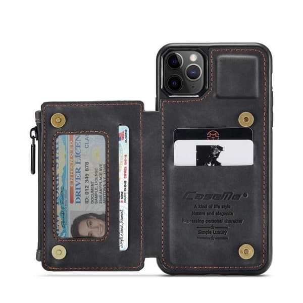 iPhone 11 Pro Max Cover Kortholder & Lynlås 4-RUMMES CaseMe Flippr