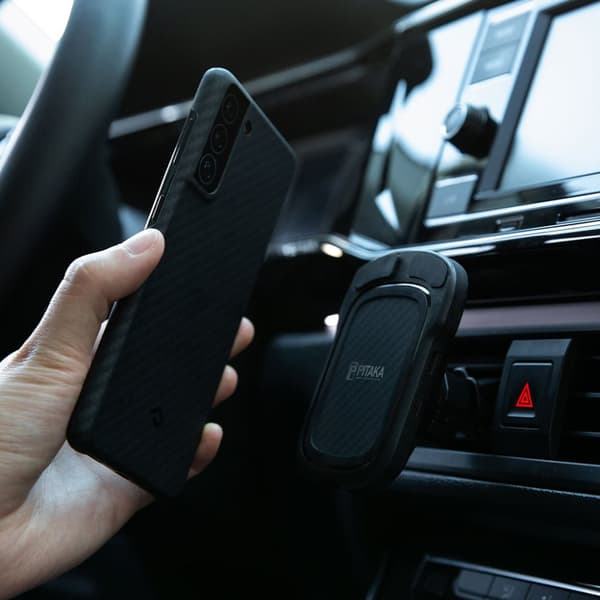 Pitaka Samsung Galaxy S21 Plus Kuori MagEZ Case Musta/Harmaa Twill