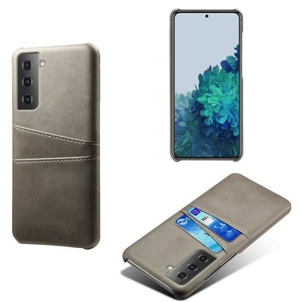 Samsung S21 skal fodral skydd skinn kort visa amex mastercard