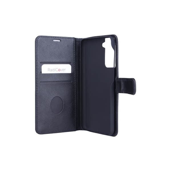 RADICOVER Strålingsbeskyttelse Lommebok PU Samsung  S21/S30 Flipcover Svart