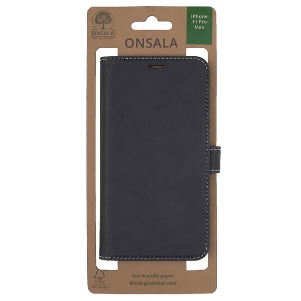 ONSALA ECO Lompakko Musta iPhone 11 Pro Max