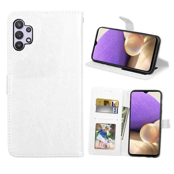 EZO Mobilplånbok 3-kort Samsung Galaxy A32 5G : Färg - Vit