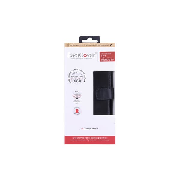RADICOVER Lommebokveske iPhone 12 Pro Max Strålingsbeskyttelse 2in1 RFID Svart