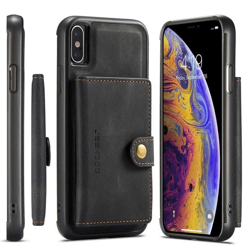iPhone XS Max Stöttåligt Skal med Magnetisk Korthållare JeeHood