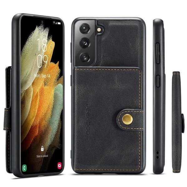 Samsung S21 Plus Stöttåligt Skal med Magnetisk Korthållare JeeHood