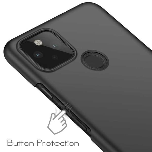 Google Pixel 4a 4G / LTE Ultraohut kumipinnoitettu mattamusta Cover Basic V2