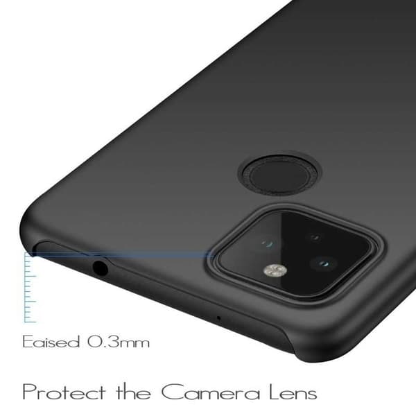 Google Pixel 4a 4G / LTE Ultraohut kumipinnoitettu mattamusta Cover Basic V2