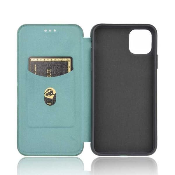 iPhone 11 Pro Flip Case Kortrum CarbonDreams Grøn
