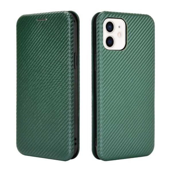iPhone 12/12 Pro Flip Case Kortrum CarbonDreams Grøn