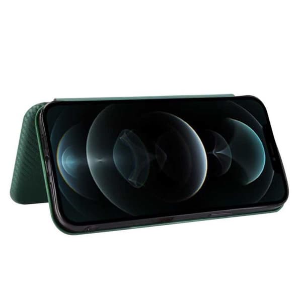 iPhone 12 Pro Max Flipfodral Kortfack CarbonDreams Grön