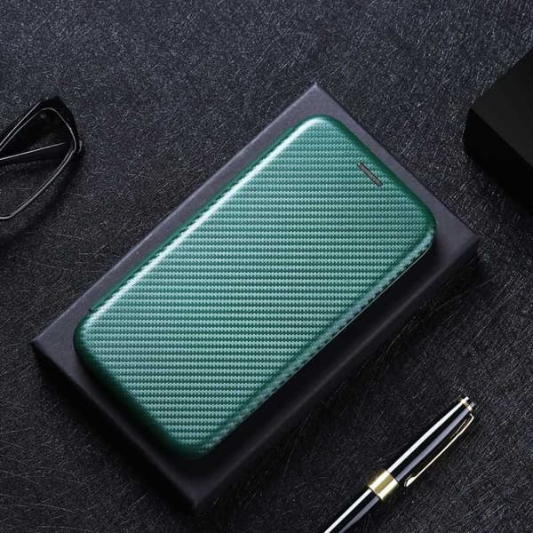 iPhone 12 Pro Max Flipfodral Kortfack CarbonDreams Grön