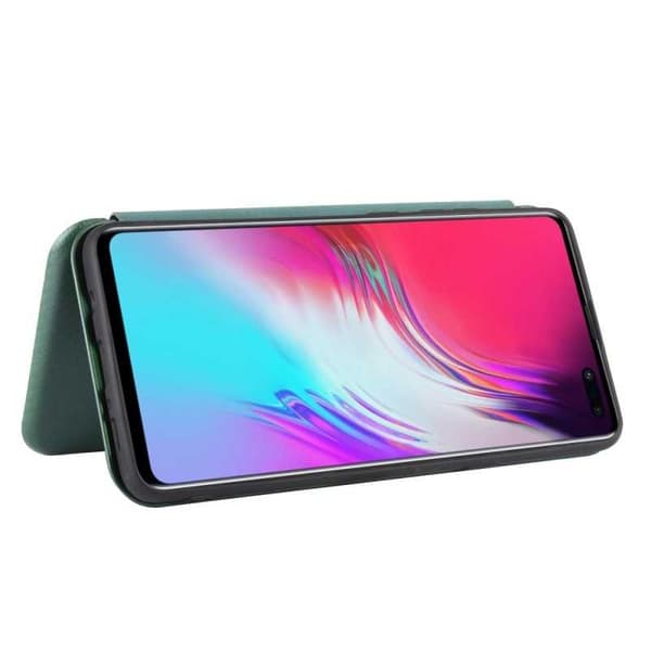 Samsung S10 Flip Case Kortrum CarbonDreams Grøn