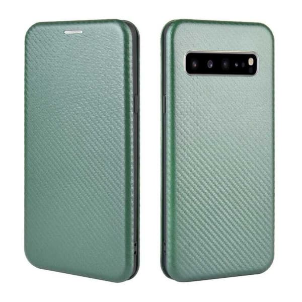 Samsung S10 Flip Case Kortrum CarbonDreams Grøn