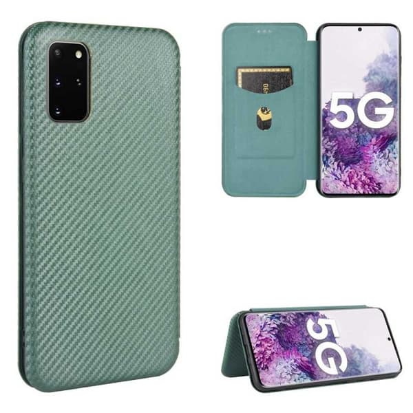Samsung S20 Plus Flip Case Kortrum CarbonDreams Grøn