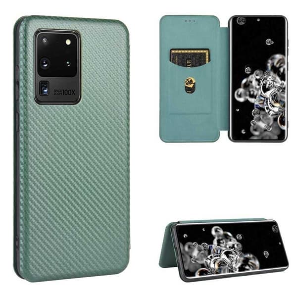 Samsung S20 Ultra Flip Case Kortrum CarbonDreams Grøn