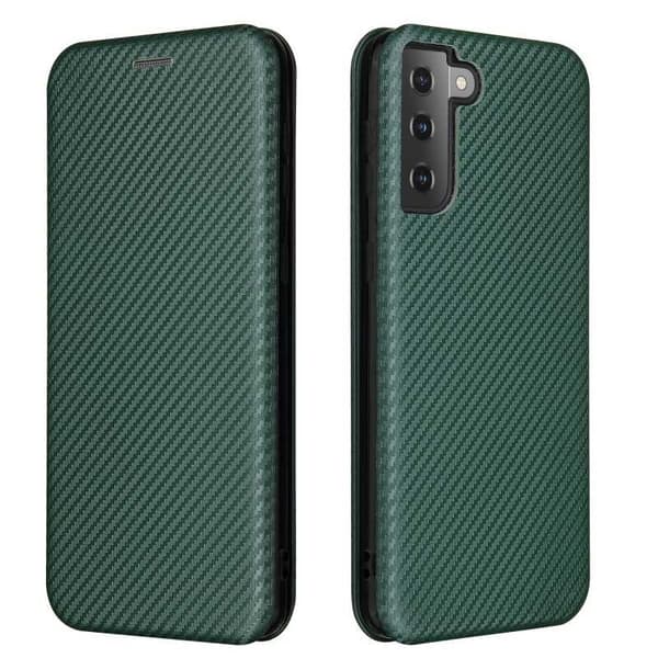 Samsung S21 Plus Flip Case Kortrum CarbonDreams Grøn