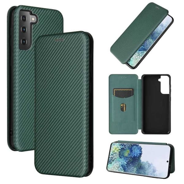 Samsung S21 Plus Flip Case Kortrum CarbonDreams Grøn