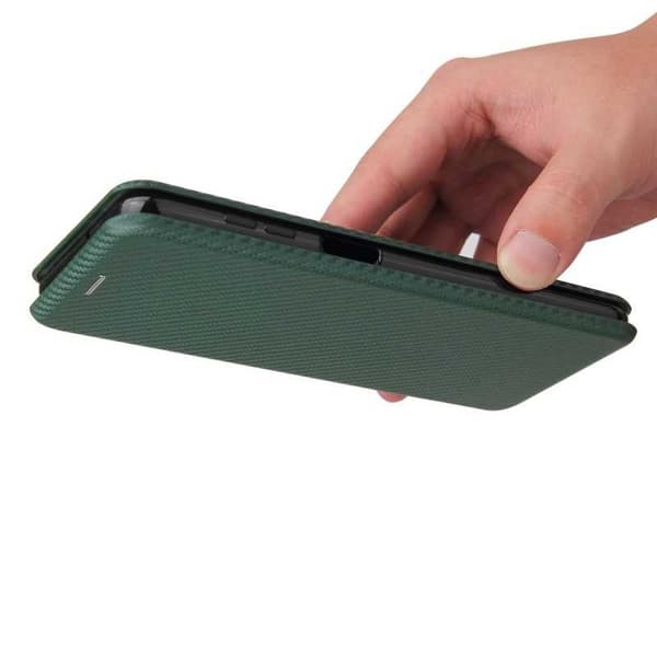 Samsung A12 Flip Case Kortrum CarbonDreams Grøn