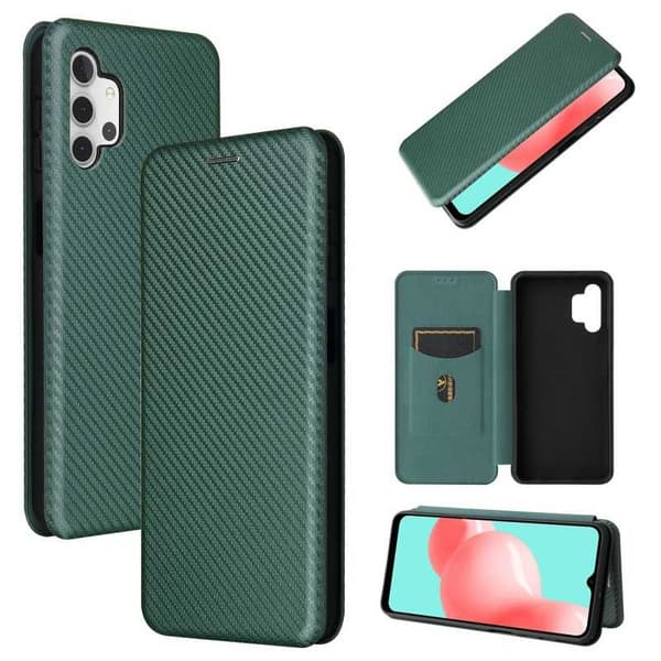 Samsung A32 5G Flip Case Kortrum CarbonDreams Grøn
