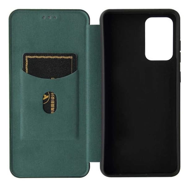Samsung A72 5G Flip Case Kortrum CarbonDreams Grøn