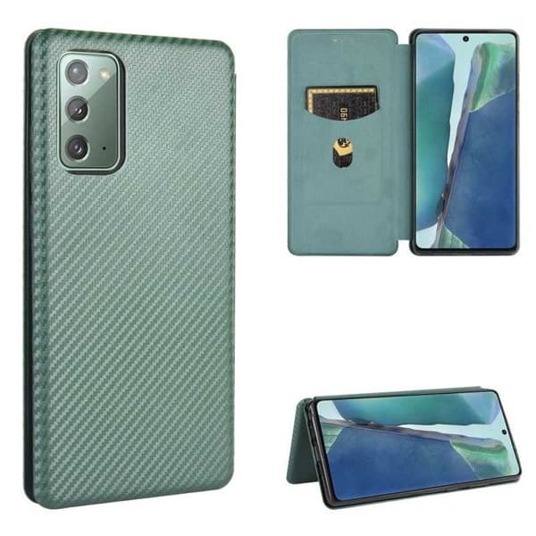 Samsung Note 20 Ultra Flip Case Kortrum CarbonDreams Grøn