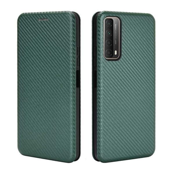 Huawei P Smart 2021 Flip Case -korttipaikka CarbonDreams Green