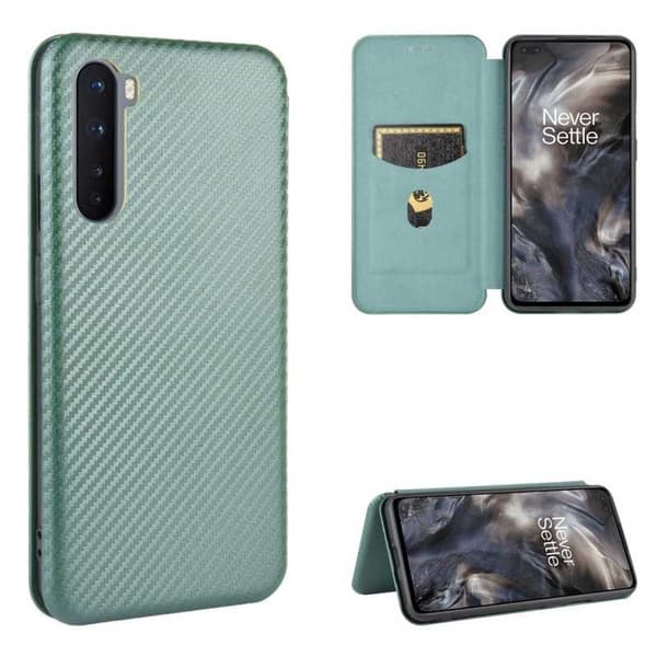 OnePlus Nord Flip Case Kortrum CarbonDreams Grøn